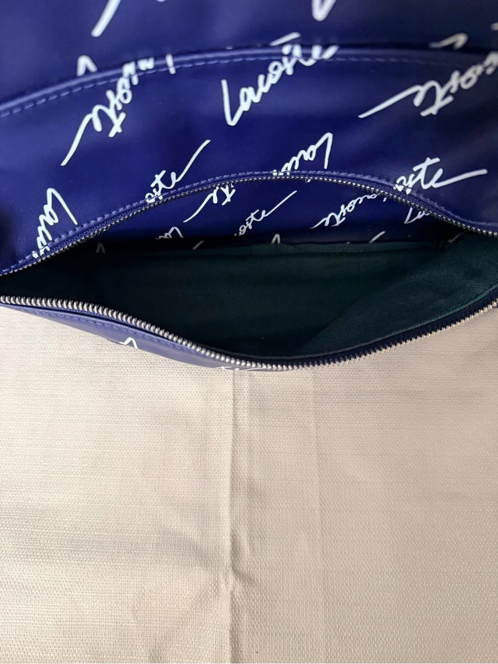 Lacoste L!VE Signature Print Zippered Backpack